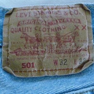 VINTAGE LEVI’S 501 XX BUTTON FLY JEANS 32 x 32   item #1